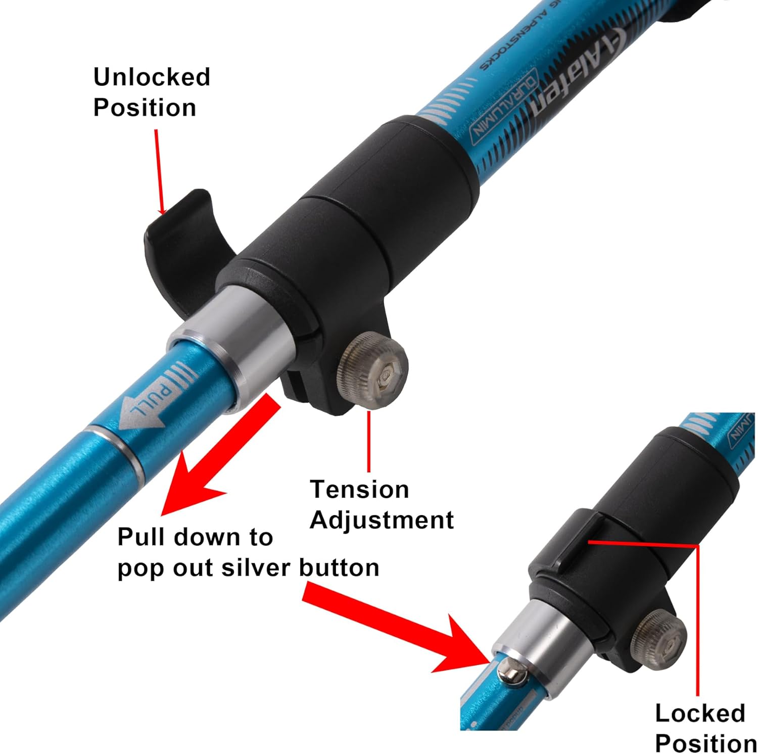 Walking Stick - Collapsible Trekking Pole for Men and Women,7075 Aluminum Hiking Stick for Seniors - Image 4